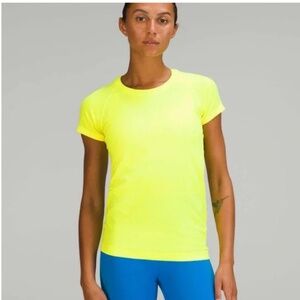 Highlighter Yellow Lululemon Swiftly SS,  Size 10